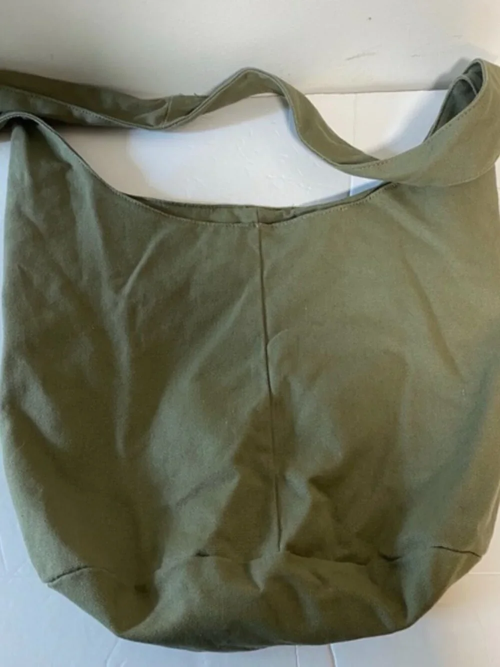 Olive Green Canvas Boho Shoulder Bag